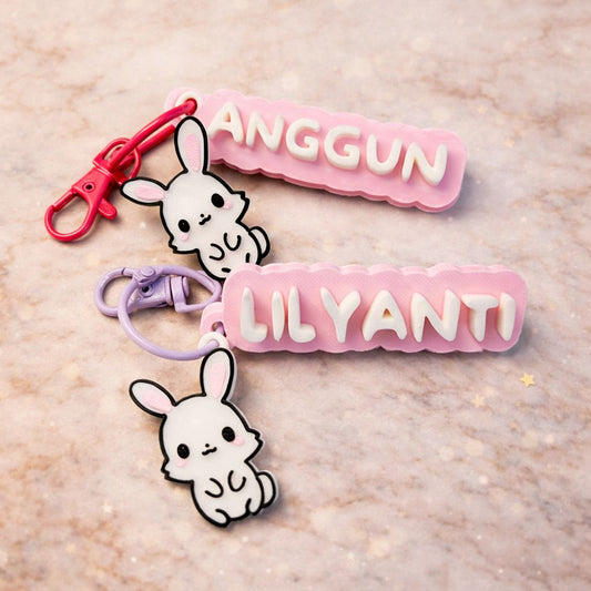 Custom Name Rabbit Keychains