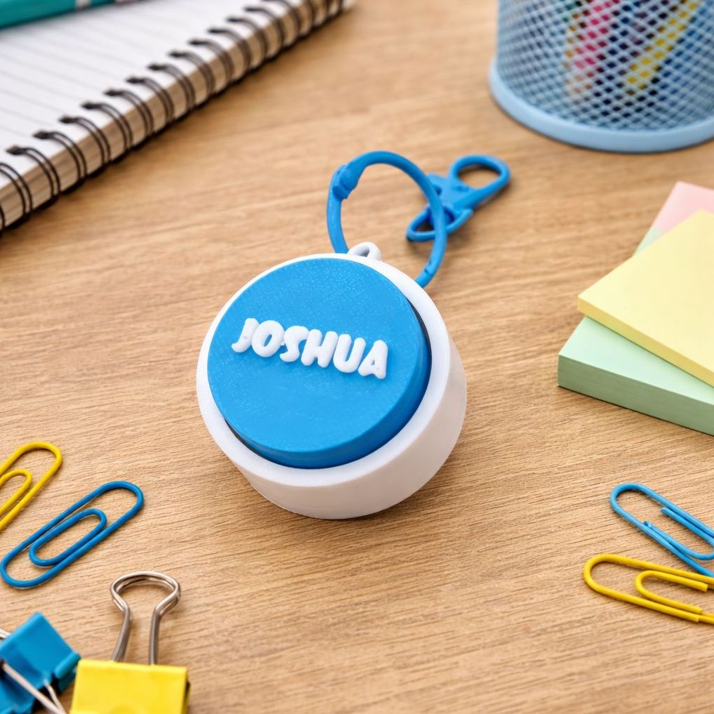 Custom Name Clicker (with keychain) | White Base